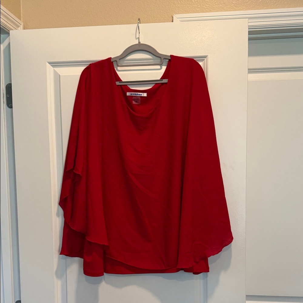 NWOT Nygard Chiffon Overlay 3X Blouse